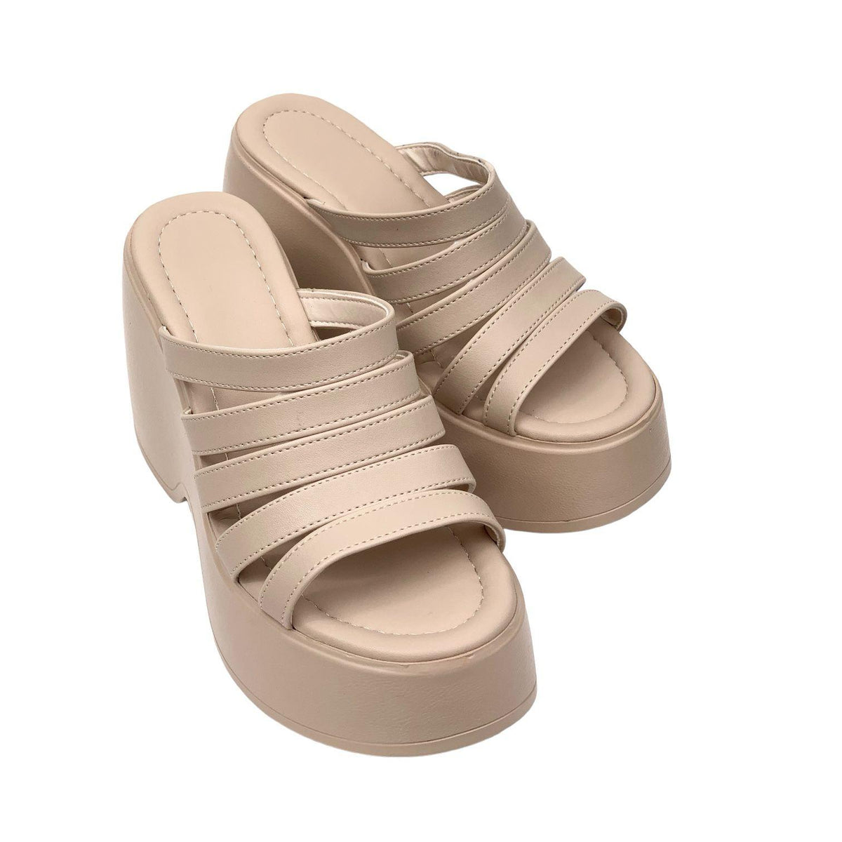 Women's Gehm Nut Strappy High Heel Platform Sandals 10 Cm DLG11