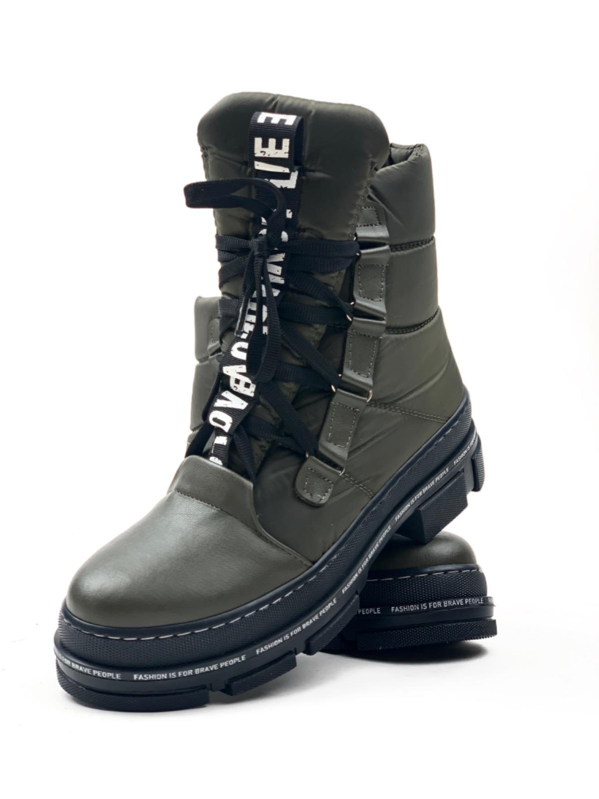 Women's Khaki Termopra Parachute Fabric Snow Boots - STREETMODE ™