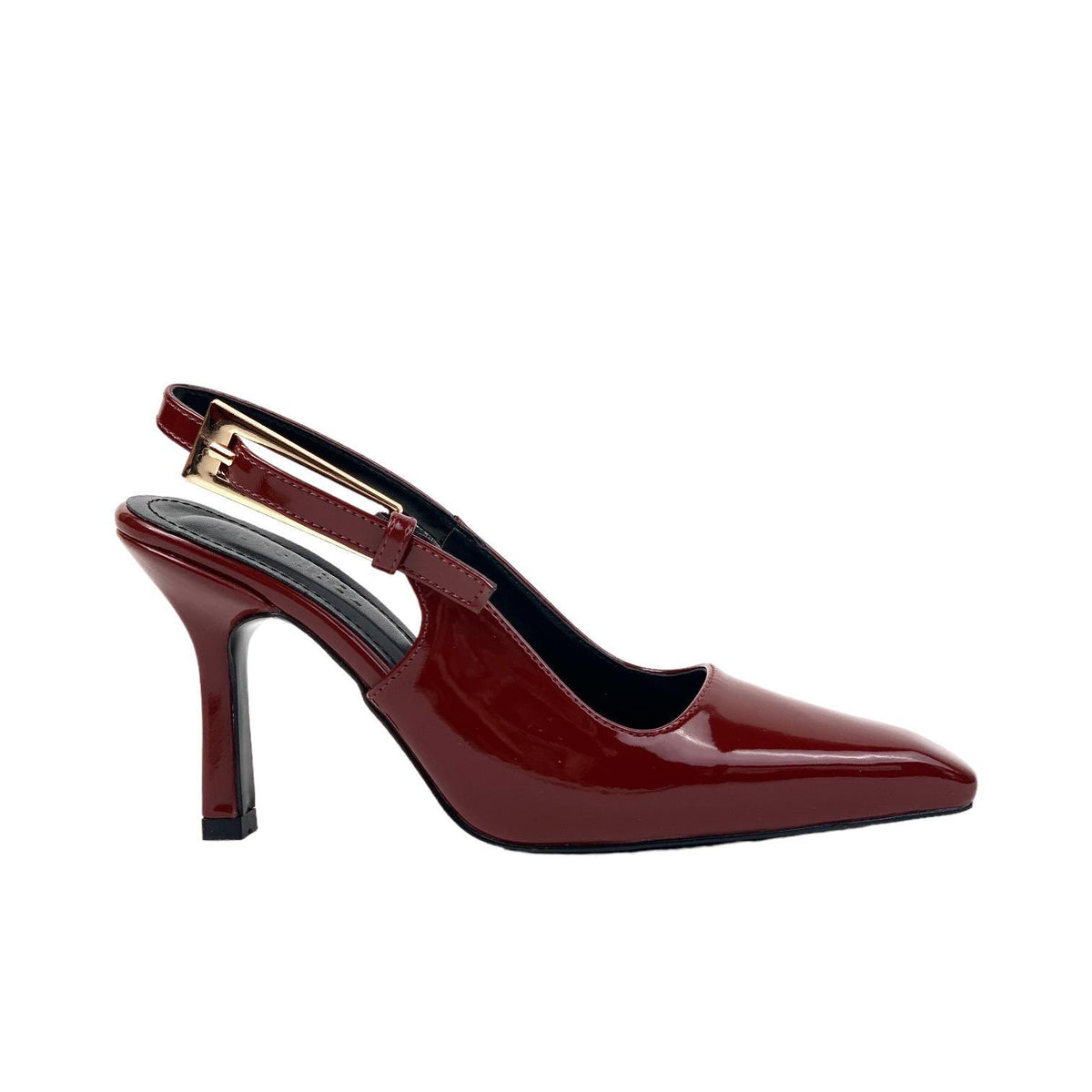 Women's Lery Burgundy Patent Leather Heeled Shoes 9 cm - STREETMODE ™