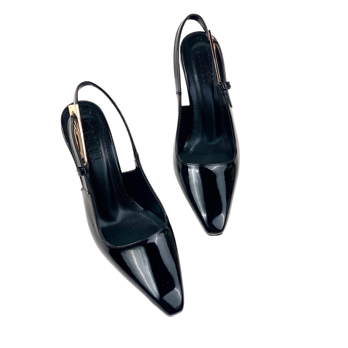 Women's Lery Black Patent Leather Heeled Shoes 9 cm - STREETMODE ™