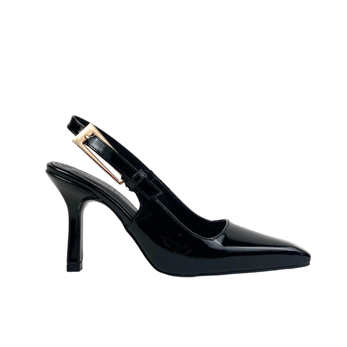 Women's Lery Black Patent Leather Heeled Shoes 9 cm - STREETMODE ™