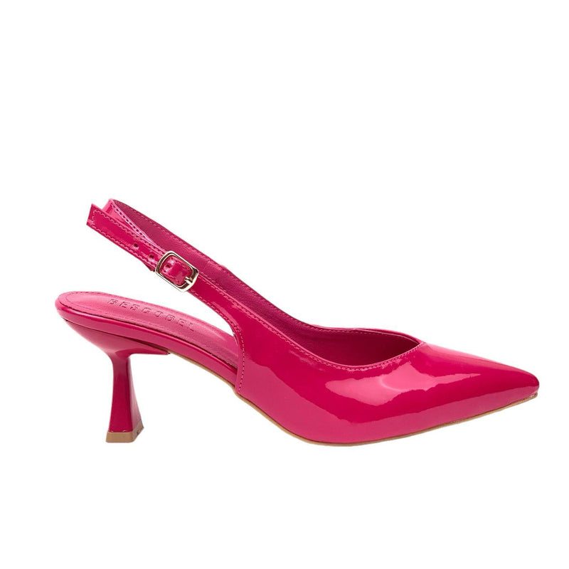 Women's Pasge Fuchsia Patent Leather Material Pointed Toe Heeled Sandals - STREETMODE ™