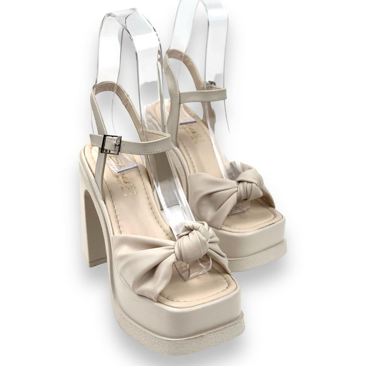 Women's Pedyan beige Bow Detailed Platform Slippers 15 Cm Heeled - STREETMODE ™