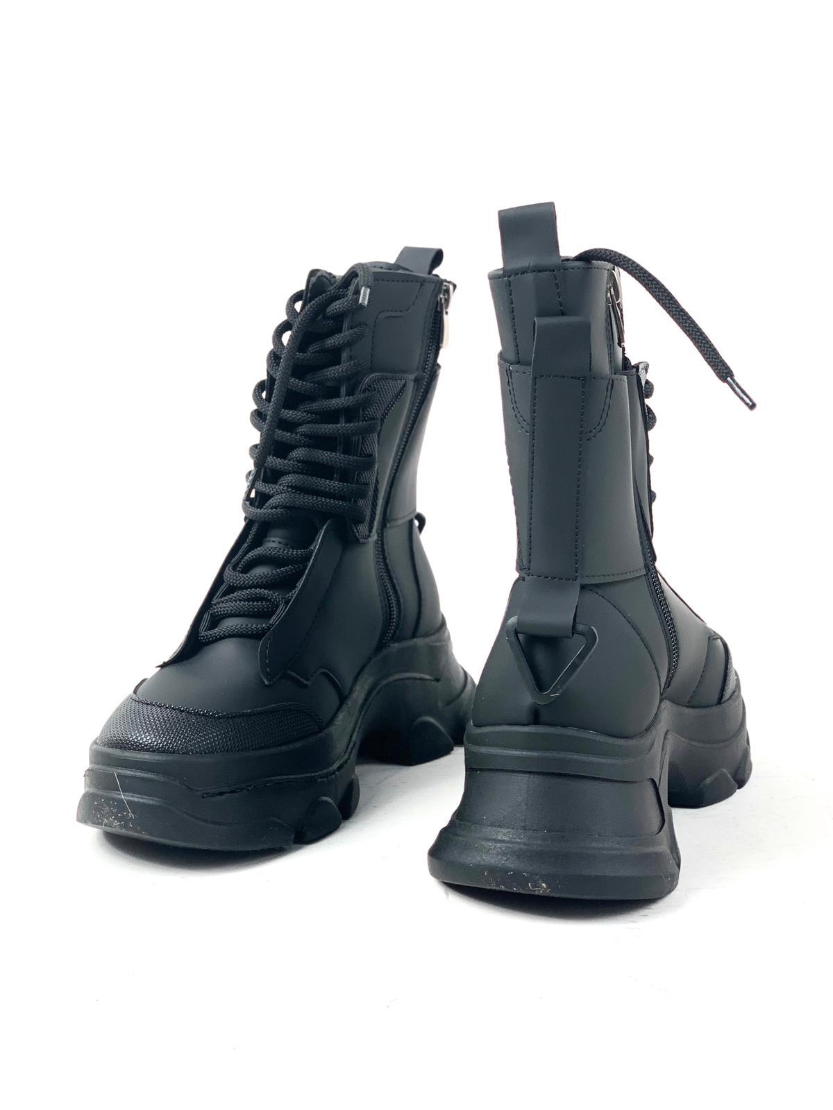 Women's Black Zerv Lace-Up Zippered Winter Boots - STREETMODE ™