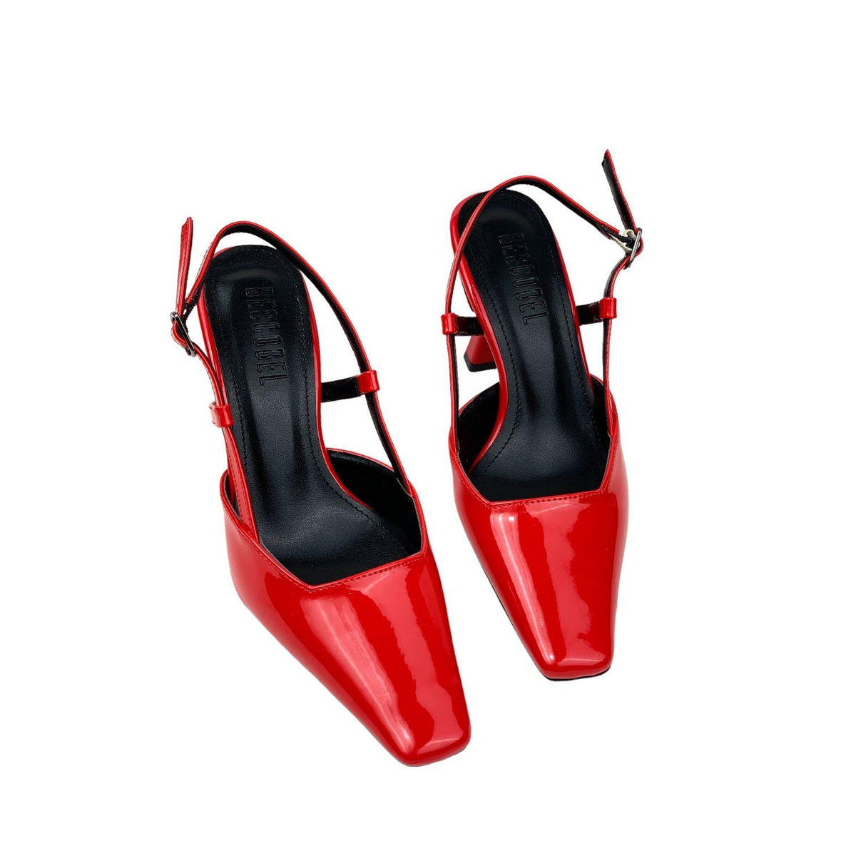 Women's Yojd Red Patent Leather Heeled Open Back Shoes 8 CM - STREETMODE ™