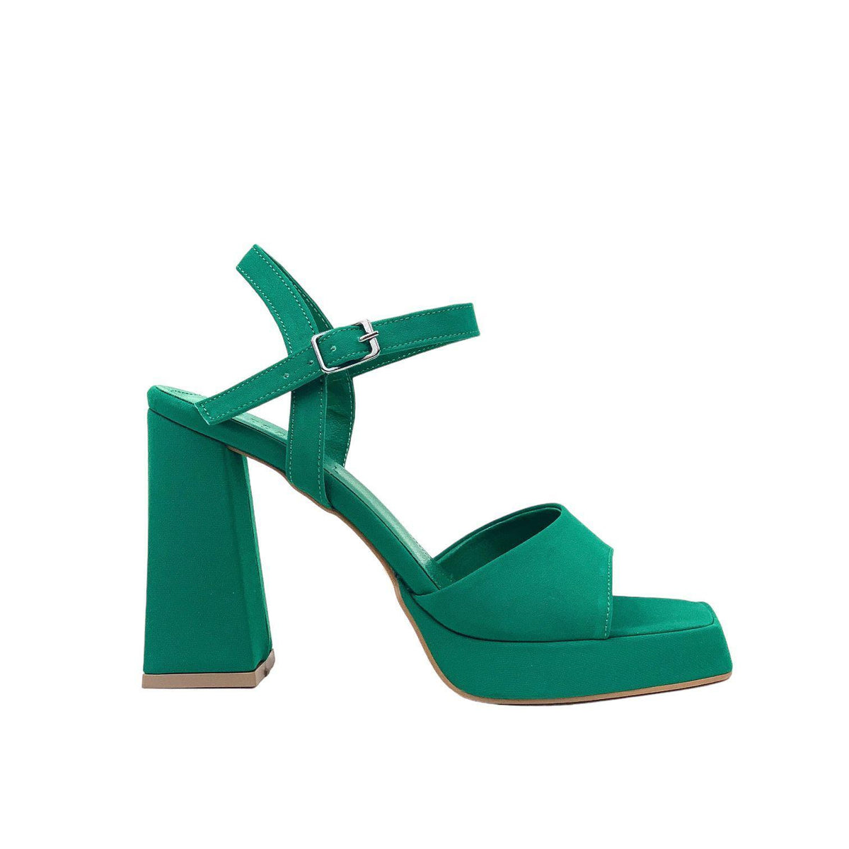 Women's Corset Green Single Strap Ankle Strap High Heel Platform Satin Shoes - STREETMODE ™