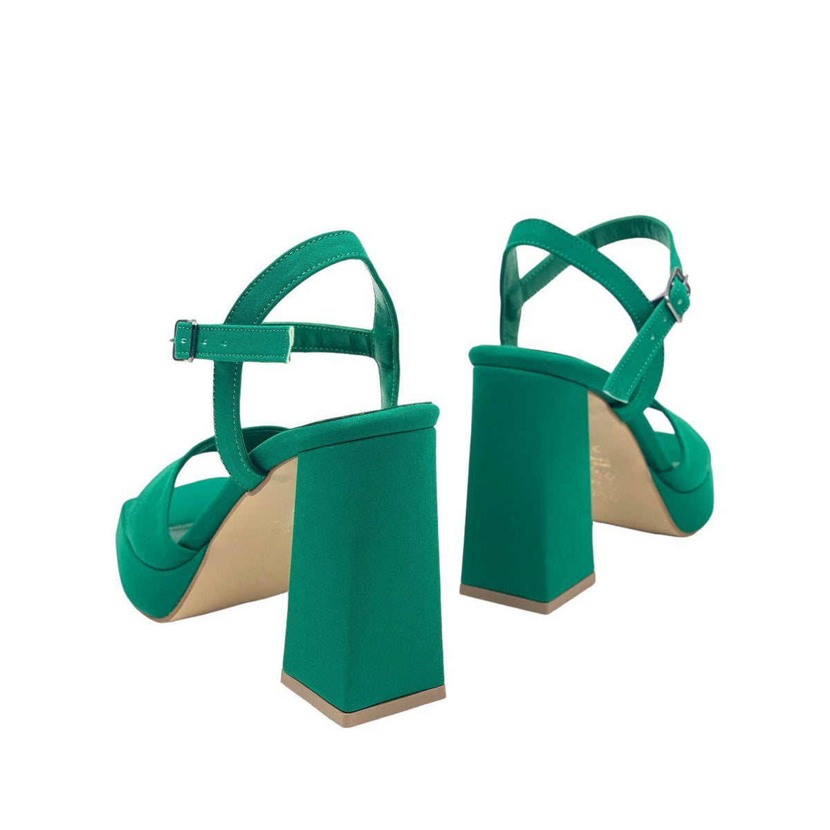 Women's Corset Green Single Strap Ankle Strap High Heel Platform Satin Shoes - STREETMODE ™