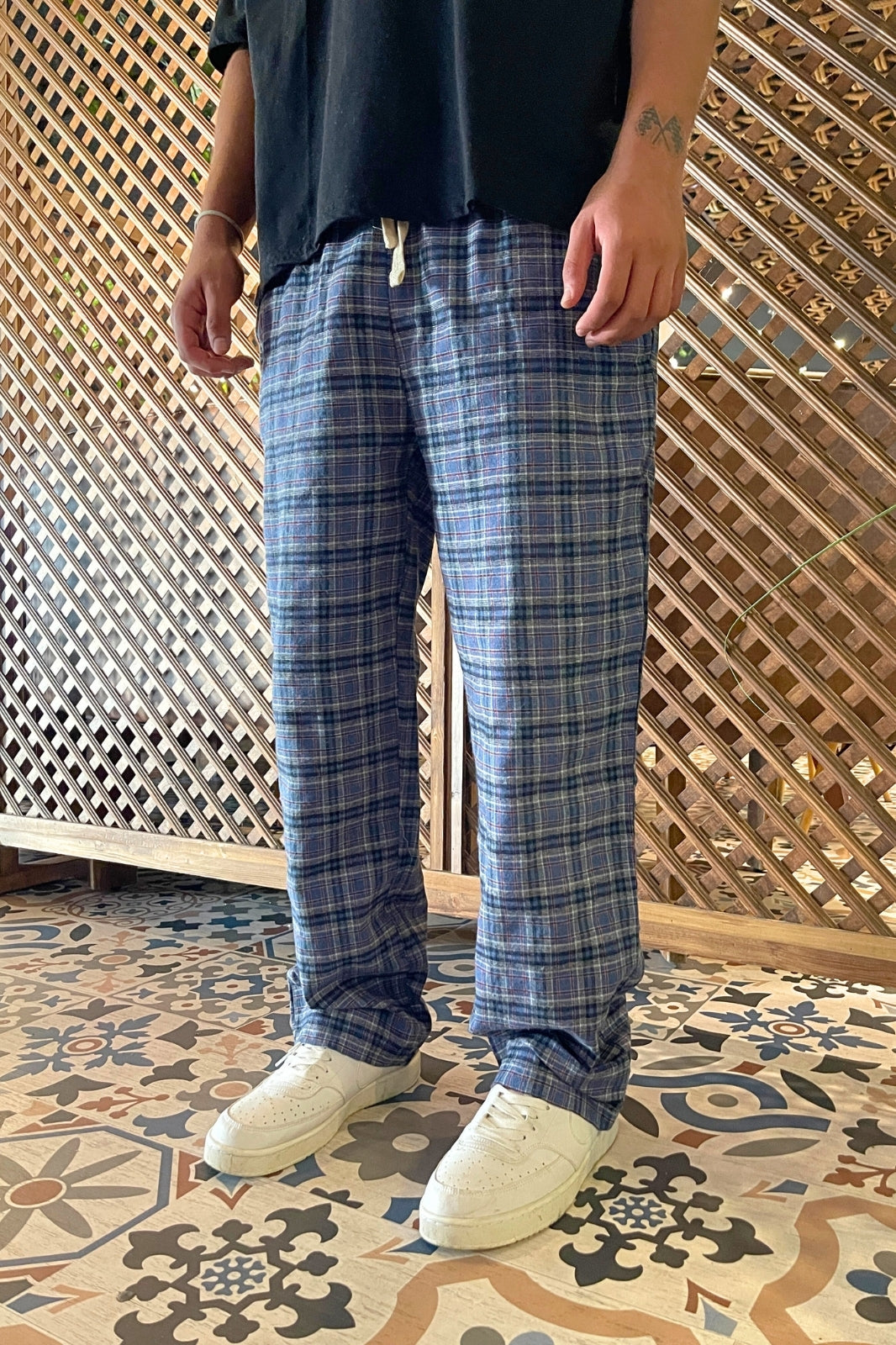 Square Striped Pajama Sweatpants - STREETMODE ™