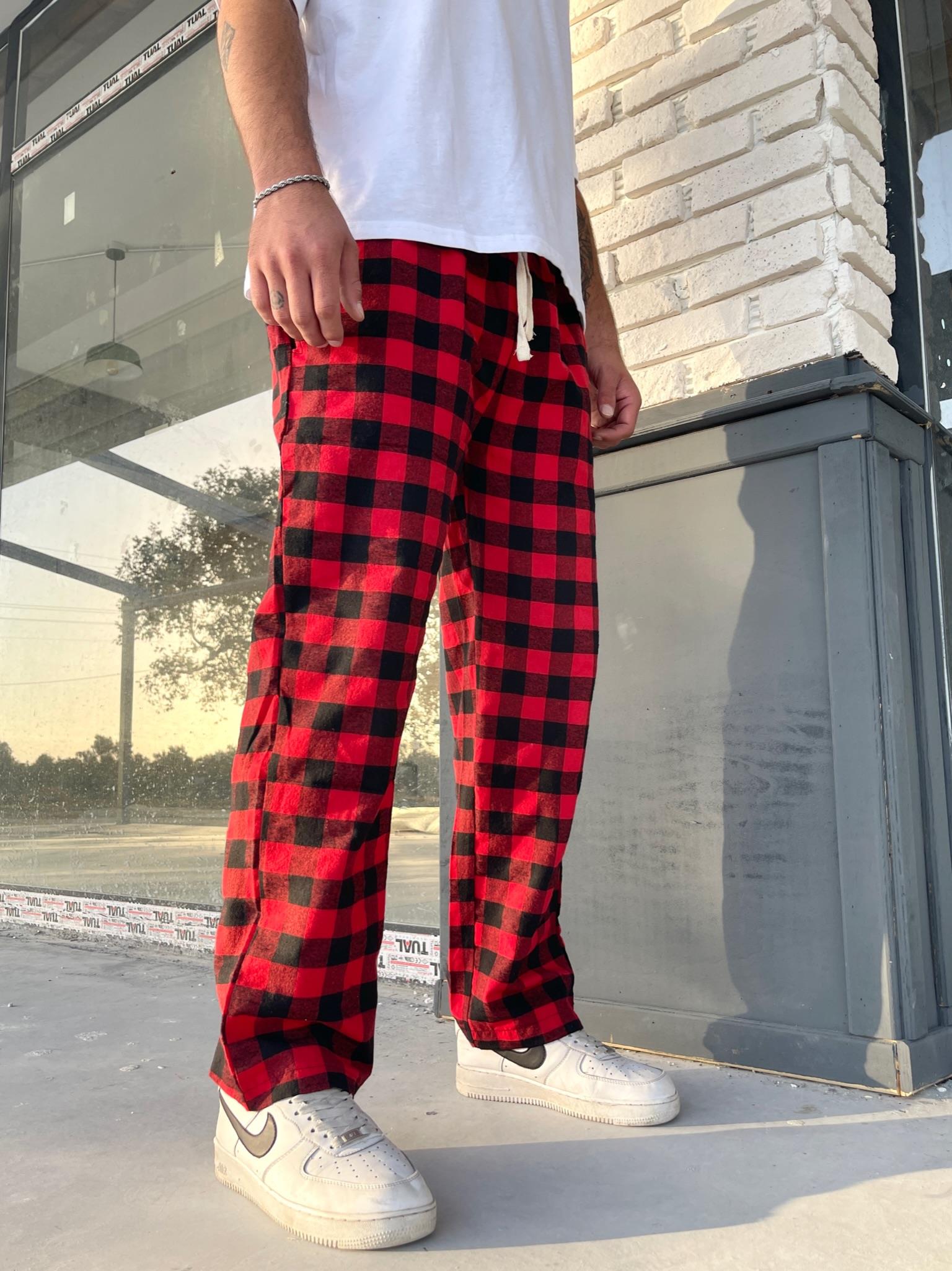 Checkered tracksuit bottoms sale