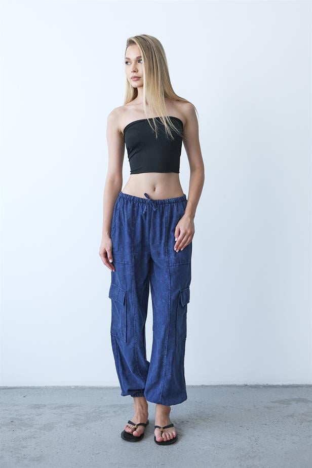 Women's Cargo Pants - Navy Blue