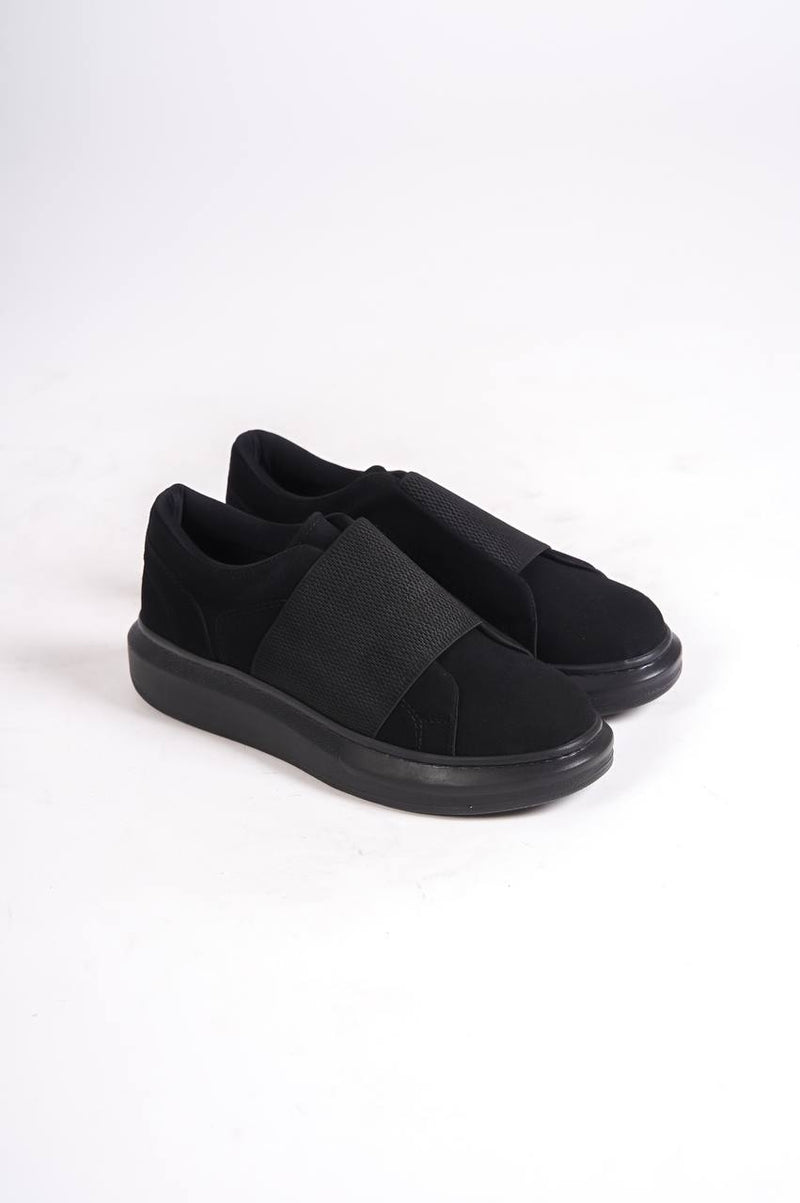 KB-040 Black Suede Black Sole Laced Casual Men's Shoes - STREETMODE ™