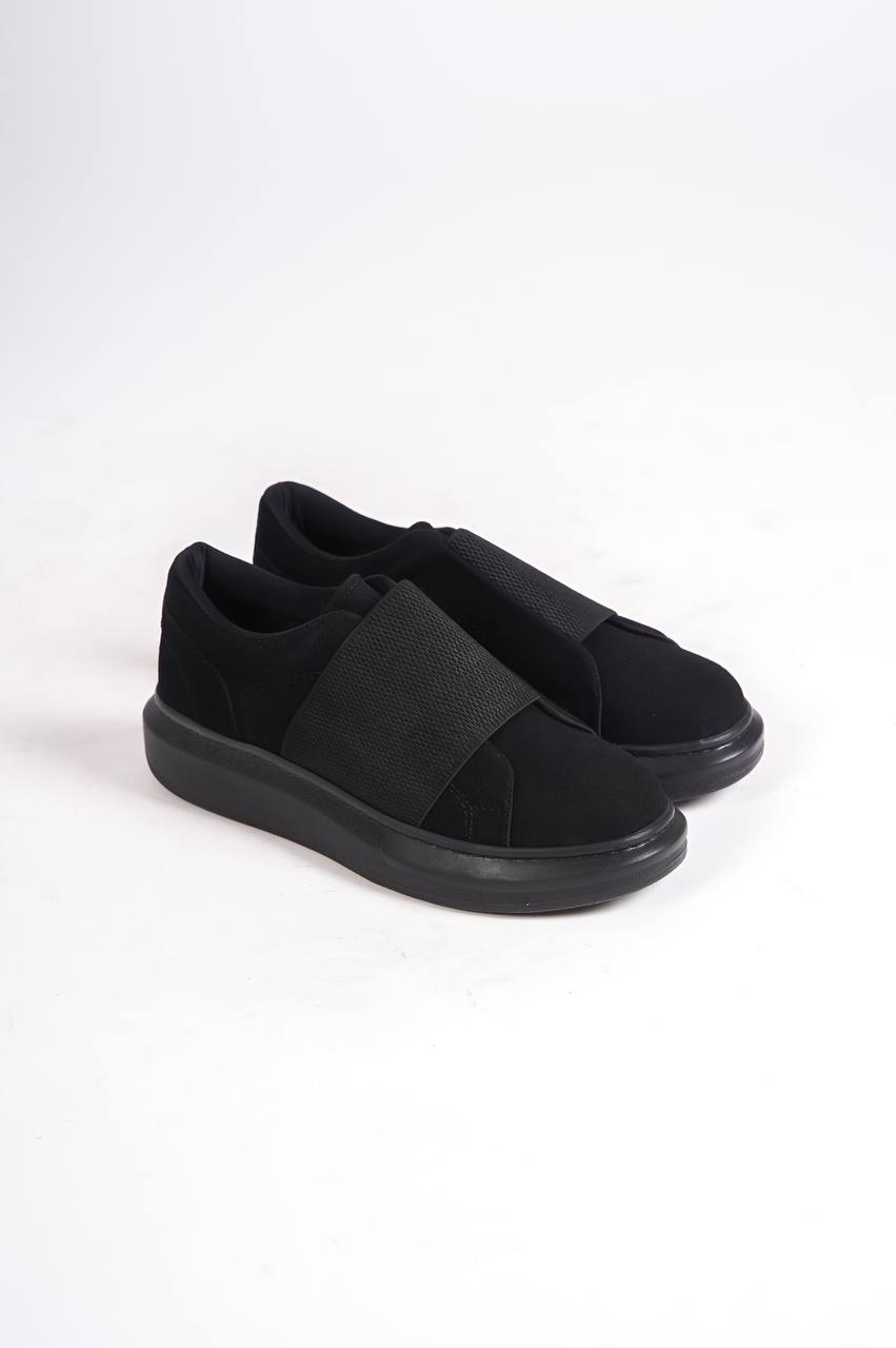 KB-040 Black Suede Black Sole Laced Casual Men's Shoes - STREETMODE ™