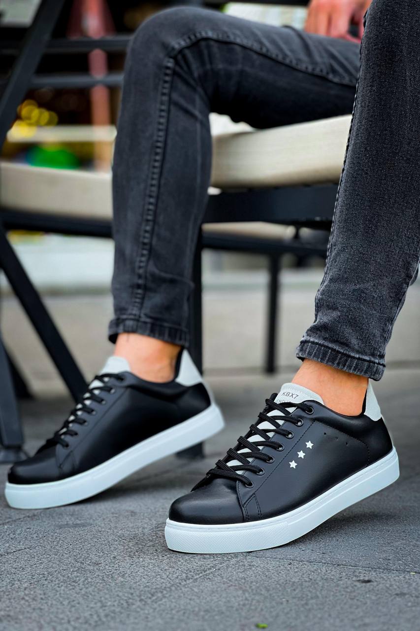 KB-X7 Black Grey High Sole Lace-Up Casual Men's Shoes - STREETMODE ™