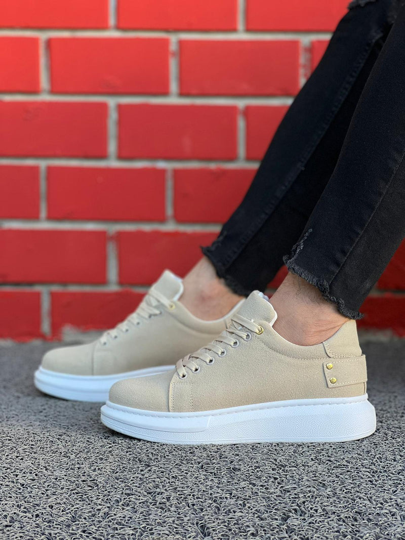 KB047 Beige Suede Casual Men's sneakers Shoes - STREETMODE ™