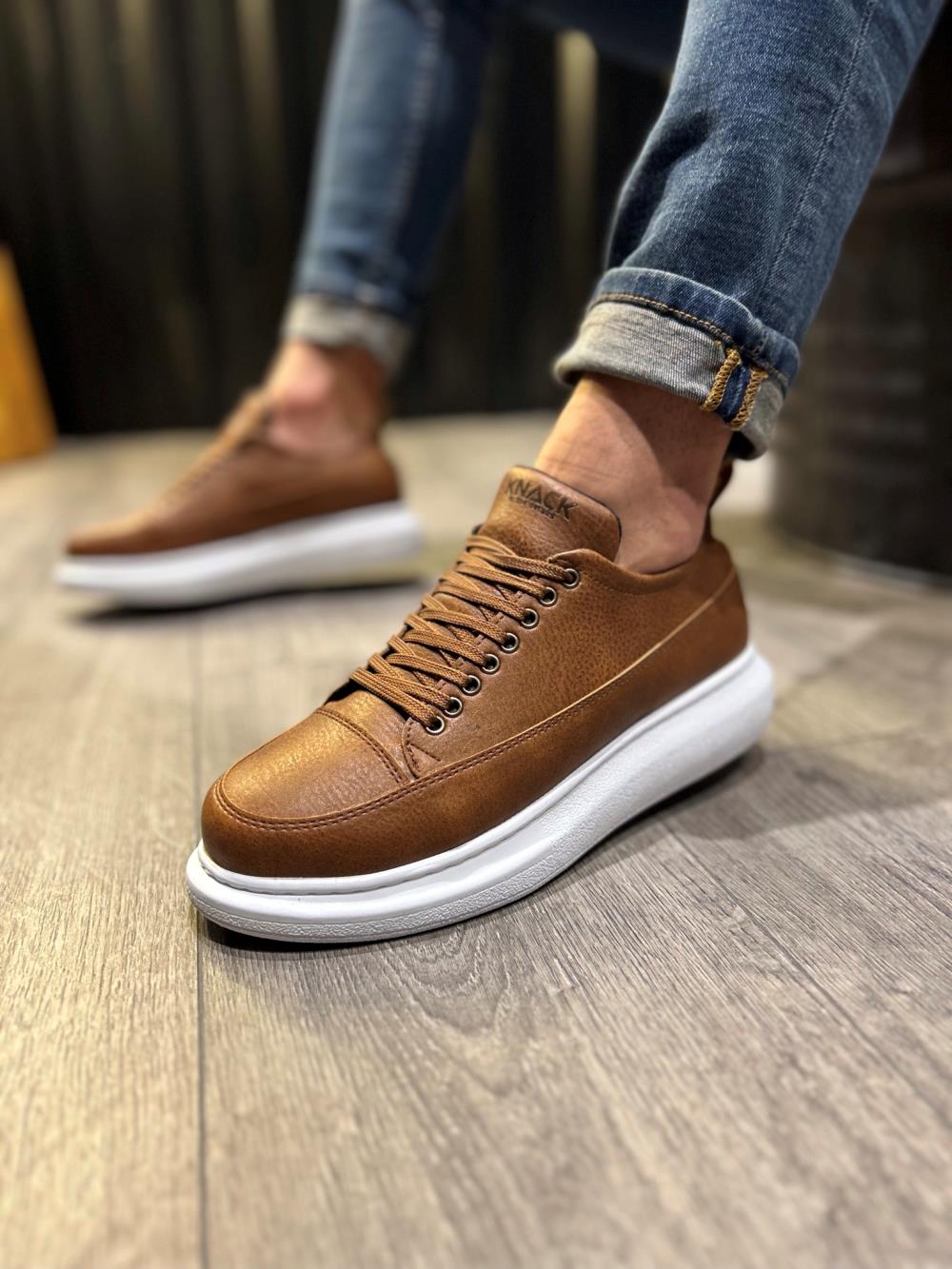 Men's Casual Sneakers Shoes 814 Tan - STREETMODE ™