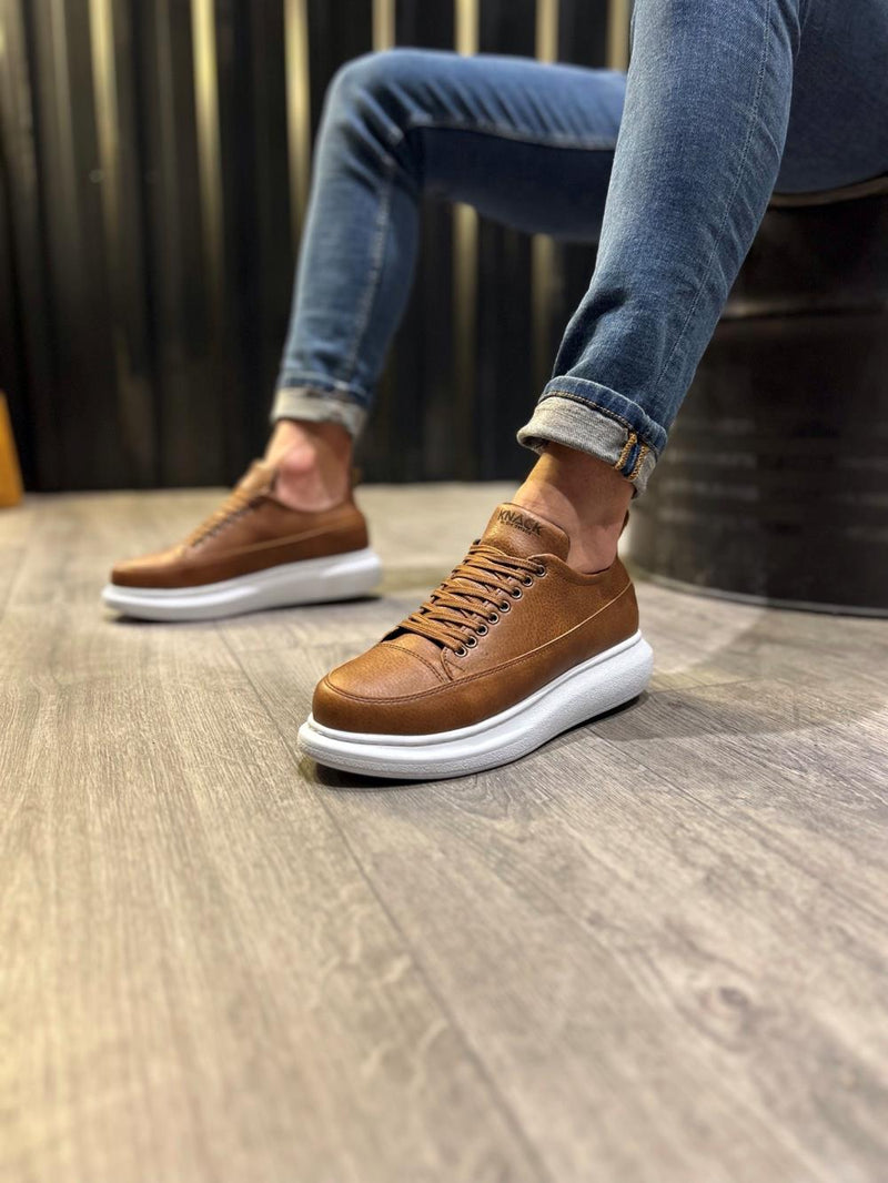 Men's Casual Sneakers Shoes 814 Tan - STREETMODE ™