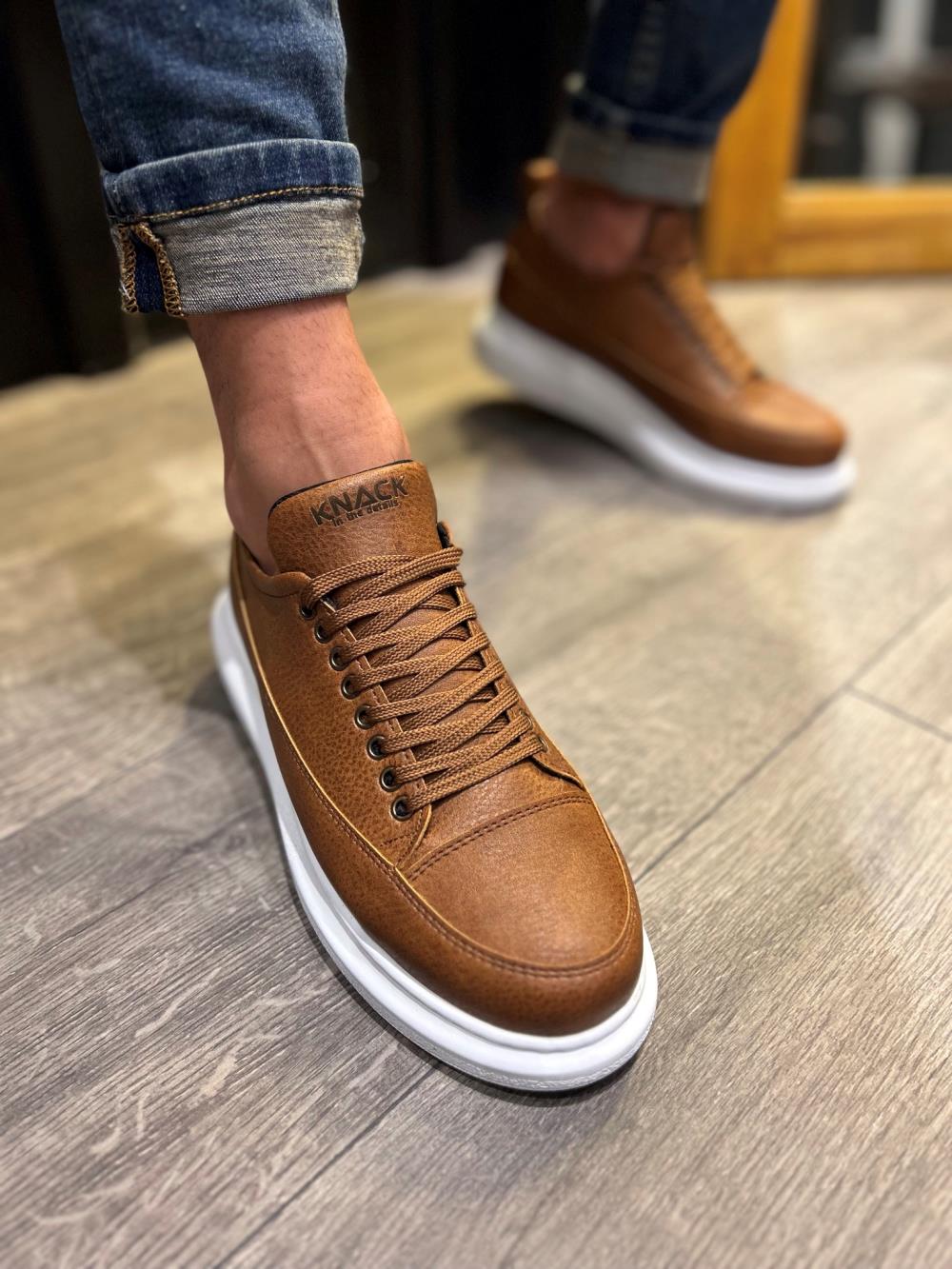 Men's Casual Sneakers Shoes 814 Tan - STREETMODE ™