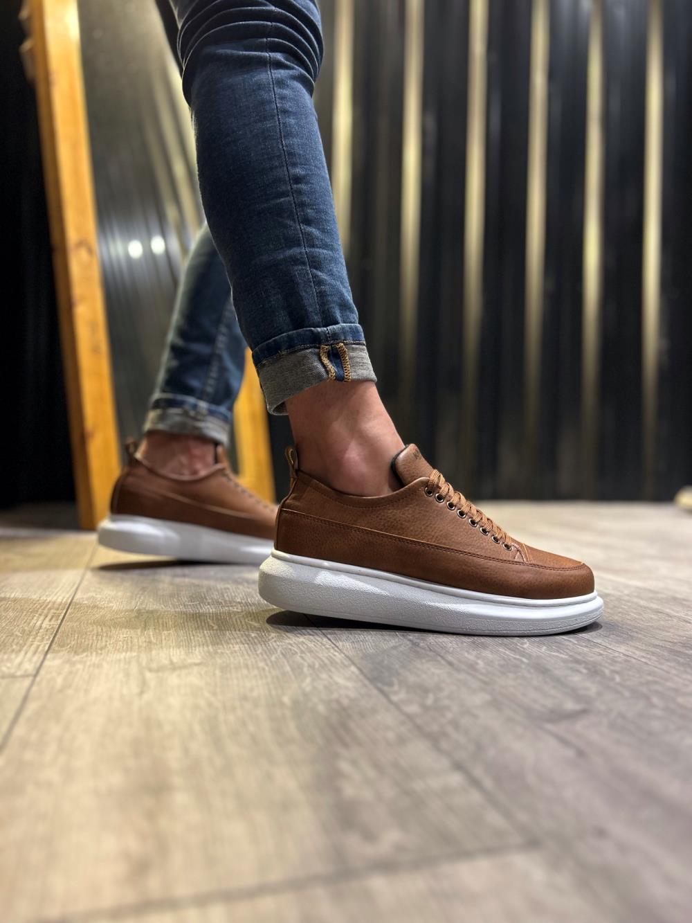 Men's Casual Sneakers Shoes 814 Tan - STREETMODE ™