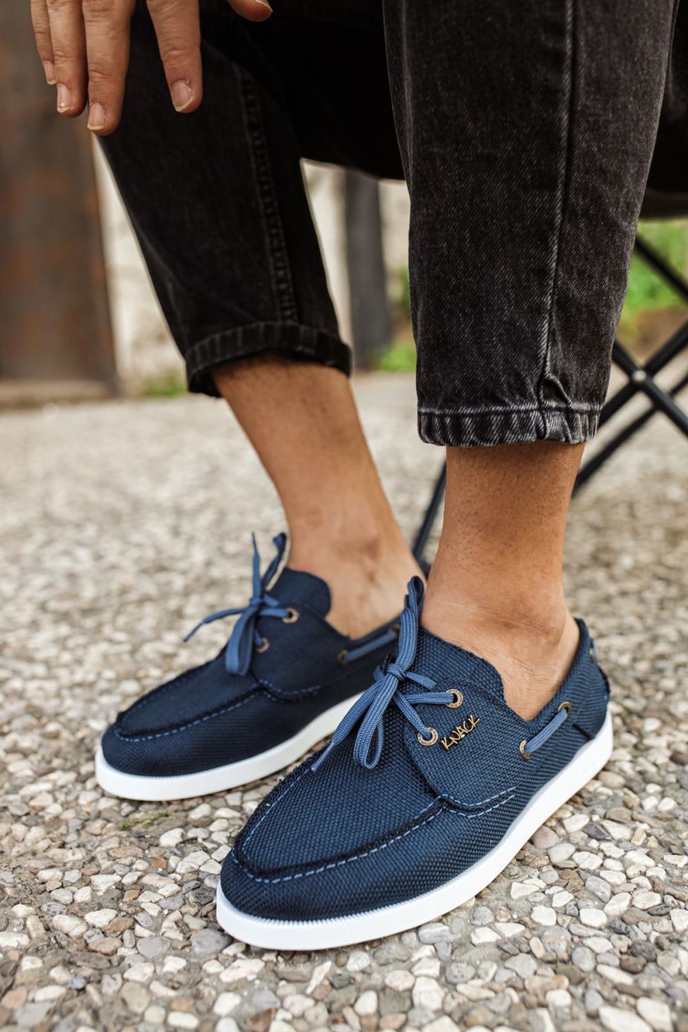 Men's Seasonal Linen Shoes 008 Blue