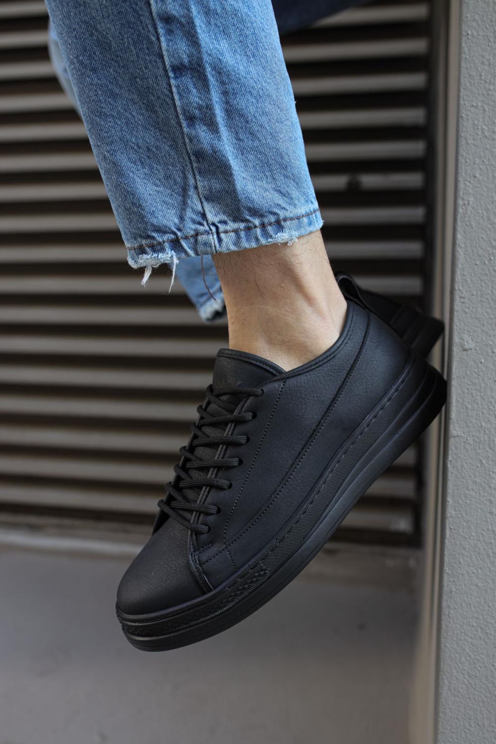 Knack Sneakers Shoes 010 Black (Black Sole) - STREETMODE ™
