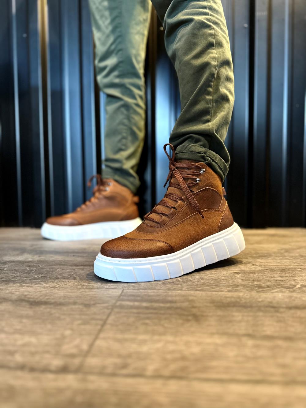 Men's High Heel Boots 104 Brown - STREETMODE ™