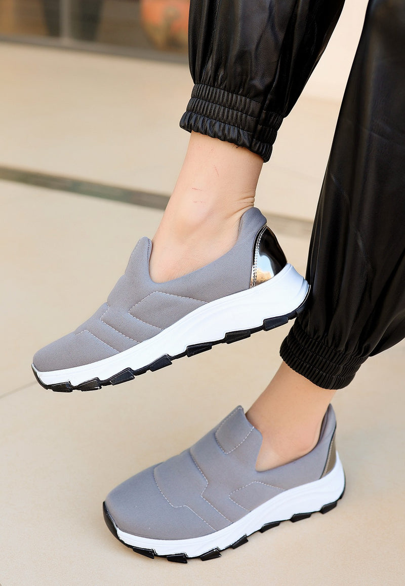 Women's Krista Gray Stretch Sports Sneakers Shoes - STREETMODE ™