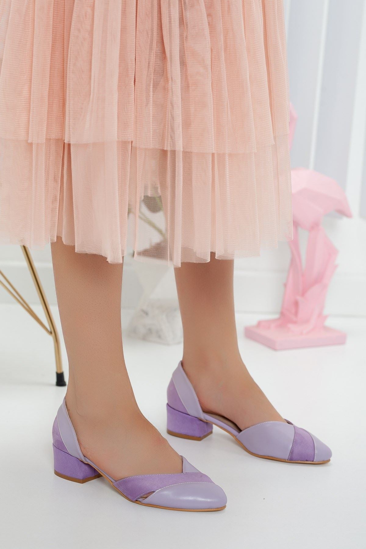 Women's Leslie Heels Lilac Skin-Suede Shoes - STREET MODE ™