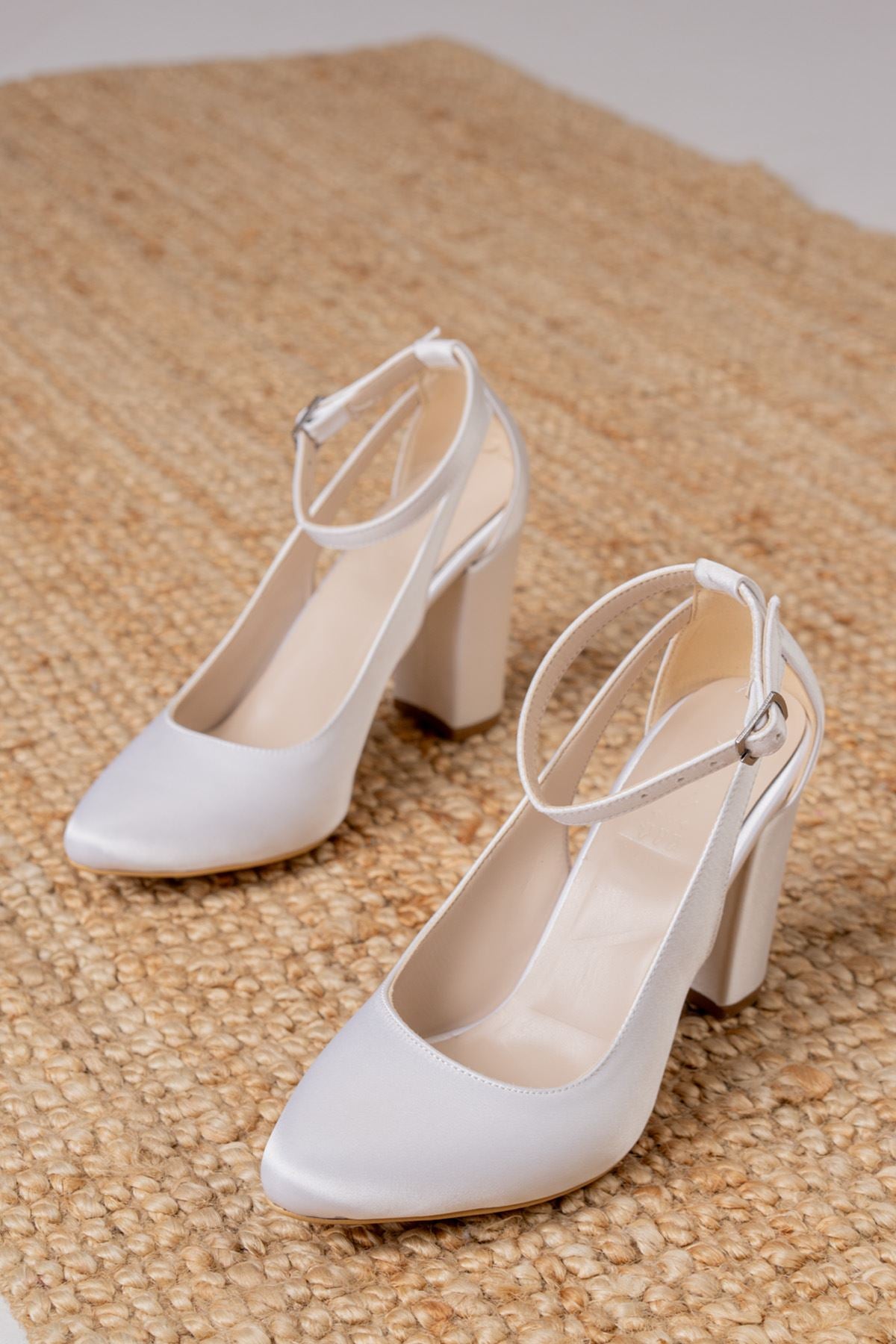 Lillian Heels White Satin Heels Women's Shoes - STREETMODE ™