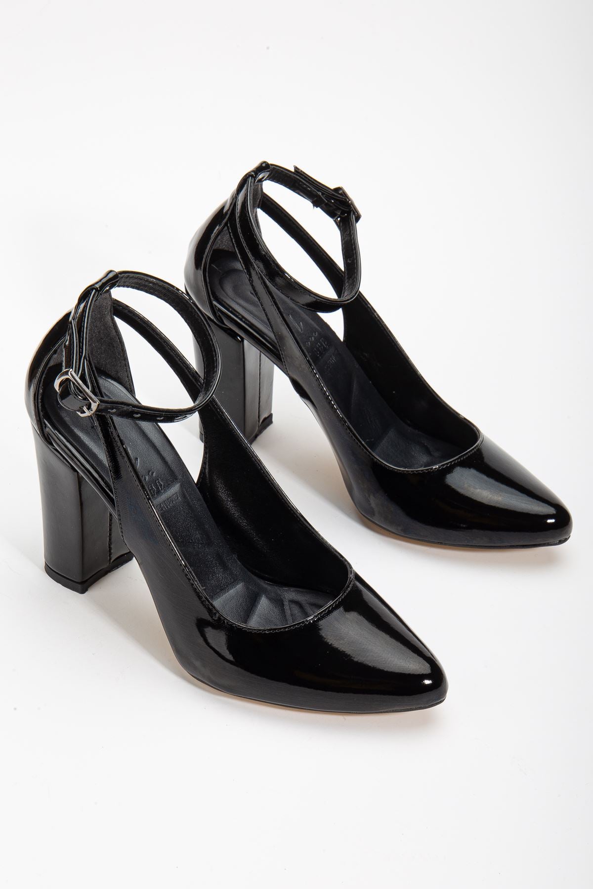 Lillian Heeled Black Patent Leather Heeled Women's Shoes - STREETMODE ™