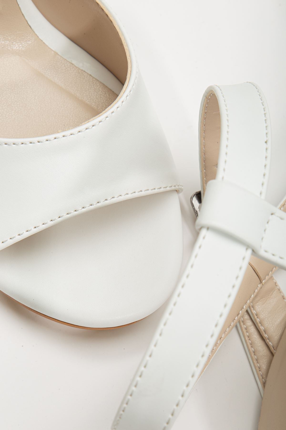 Lovisa Heeled White Skin Women's Shoes - STREETMODE ™