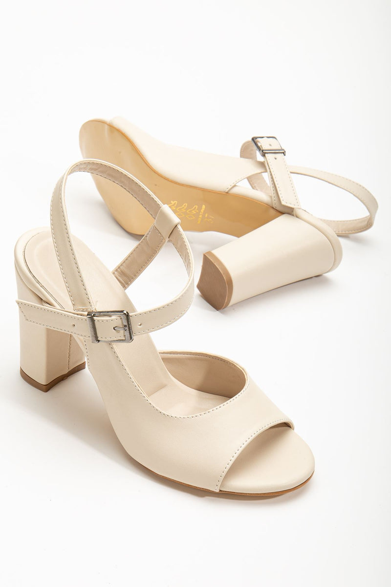Lovisa Heeled Cream Skin Women's Shoes - STREETMODE ™