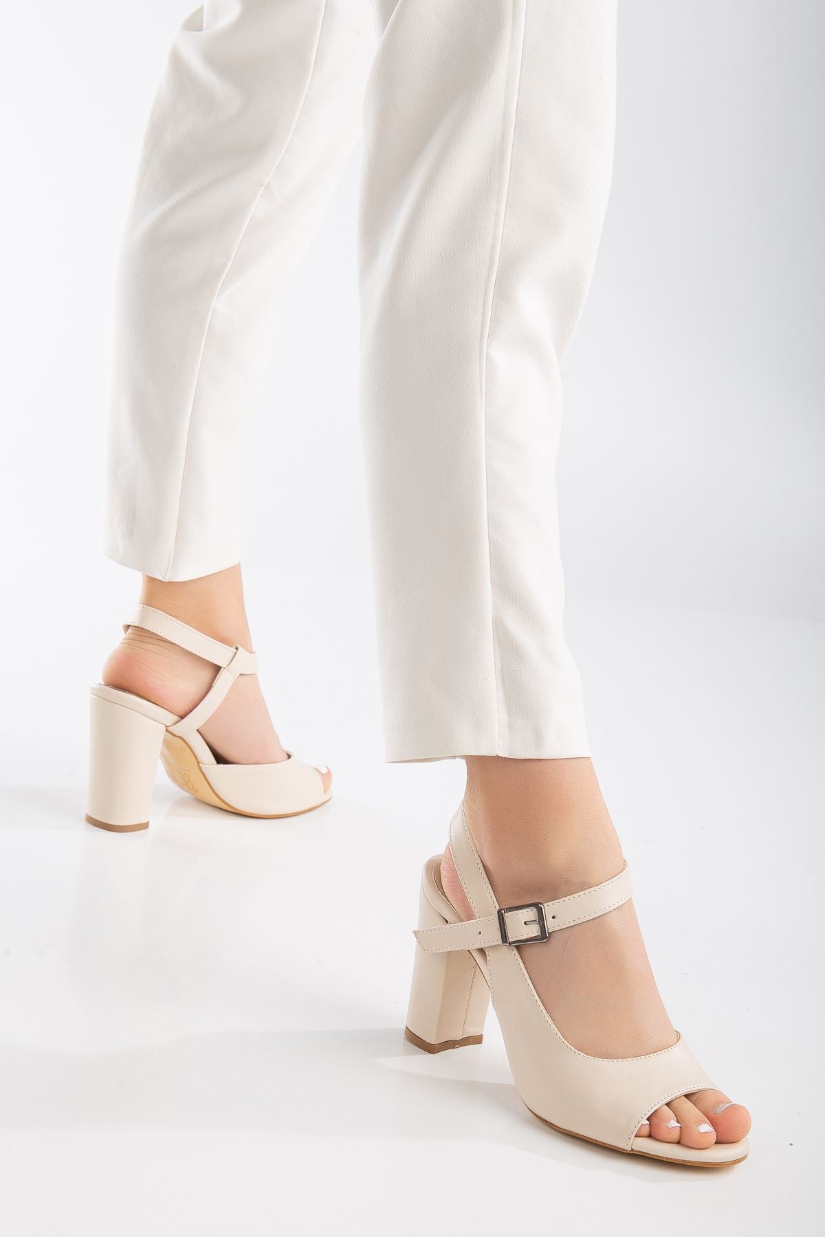 Lovisa Heeled Cream Skin Women's Shoes - STREETMODE ™