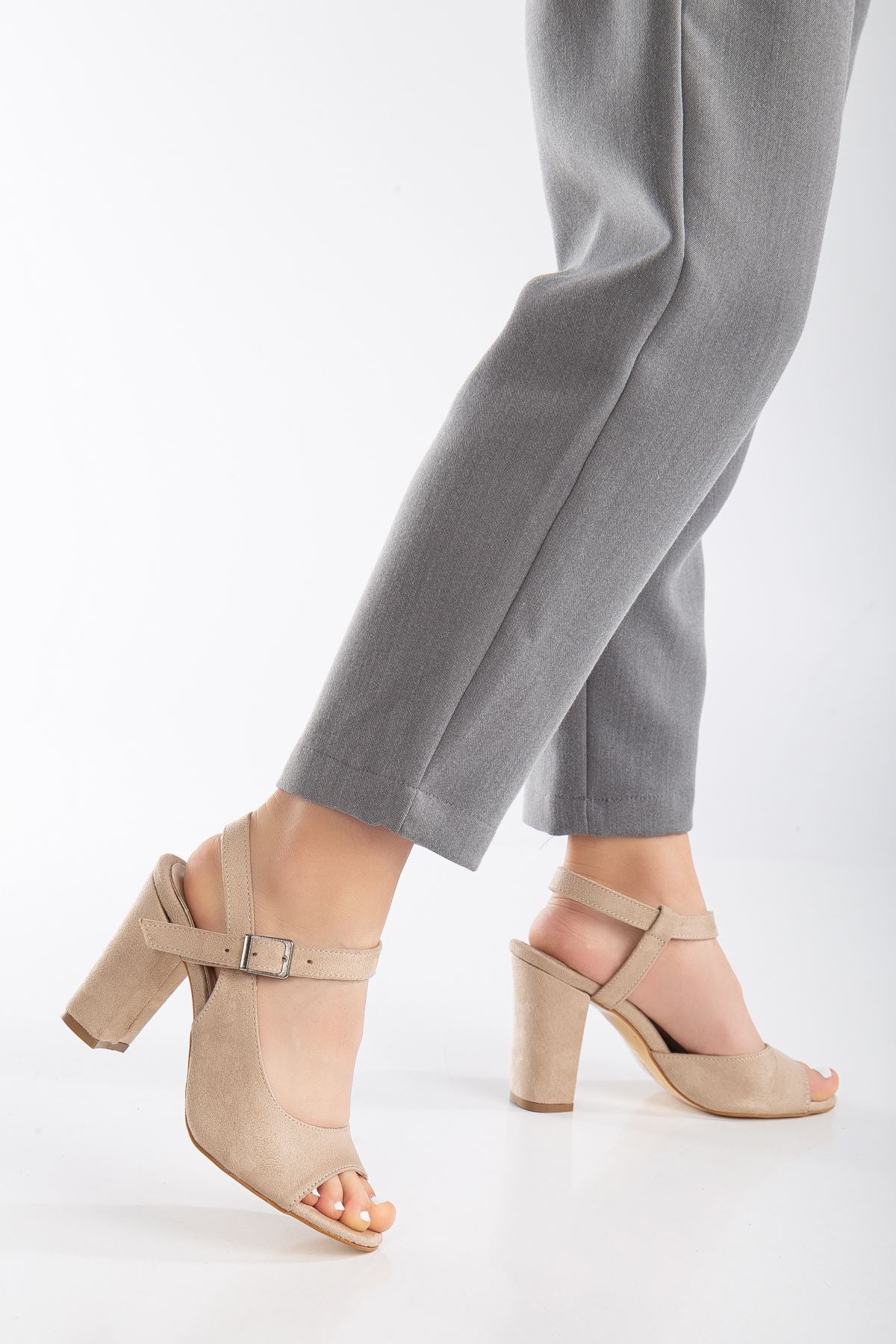 Lovisa Heeled Cream Suede Women's Shoes - STREETMODE ™