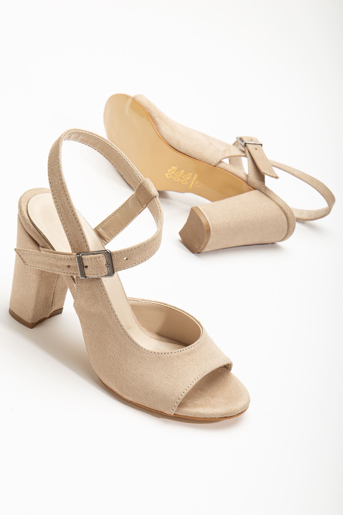 Lovisa Heeled Cream Suede Women's Shoes - STREETMODE ™