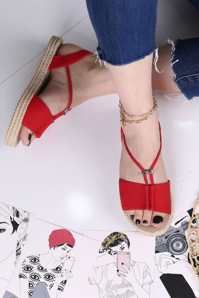 Women's Madiya Red Comfortable Ladies Sandals - STREET MODE ™