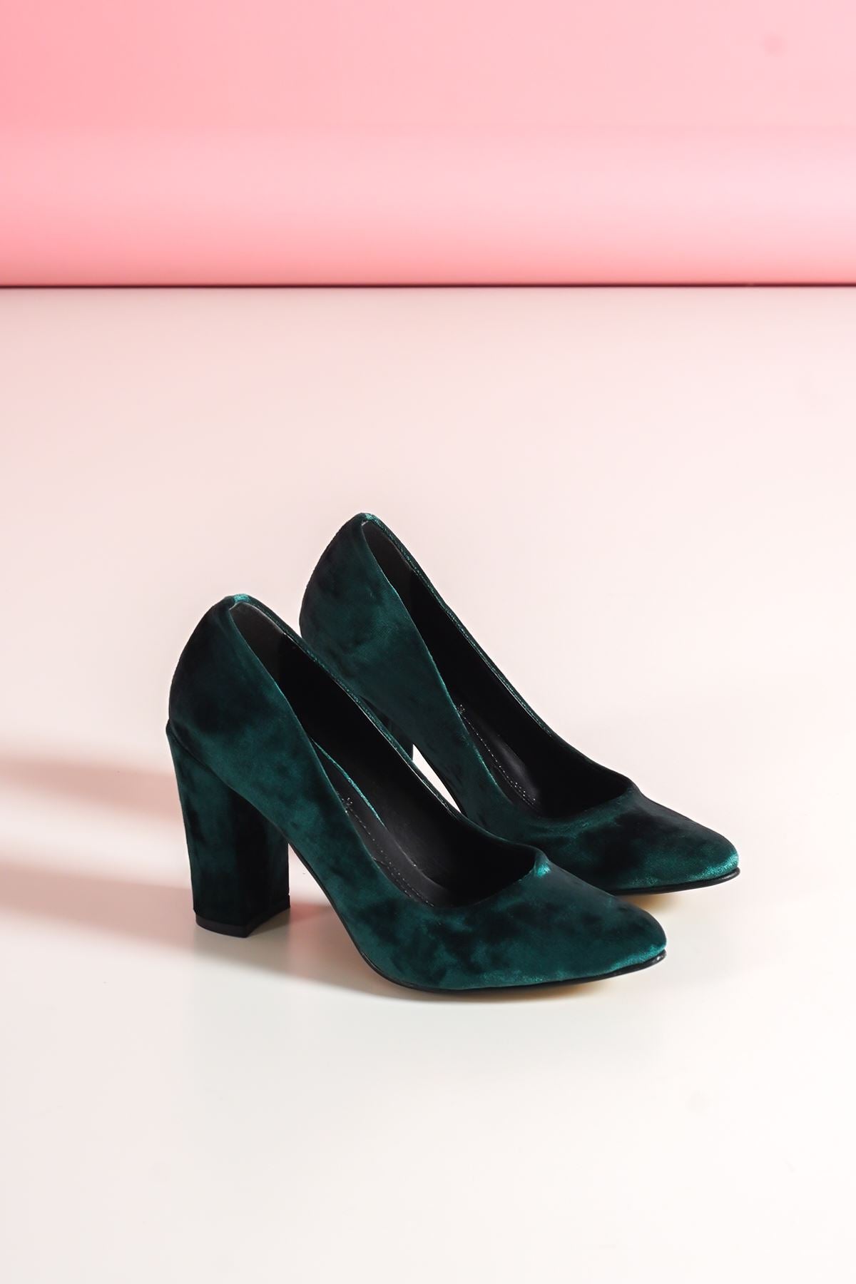 Women's Marry Khaki Green Velvet Heeled Shoes - STREETMODE ™