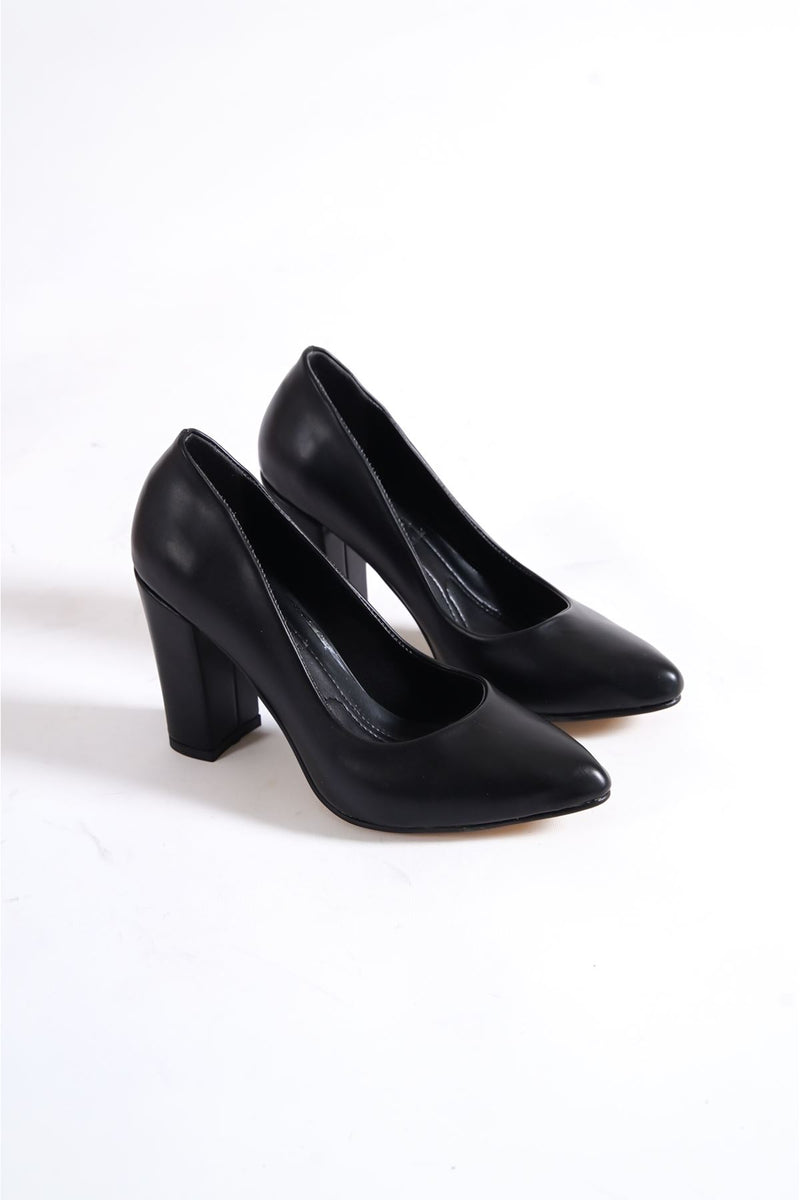 Women's Marry Black Skin Heels Shoes - STREET MODE ™