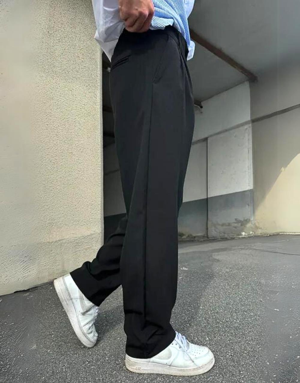 Men's Baggy Fit Fabric Trousers - STREETMODE ™