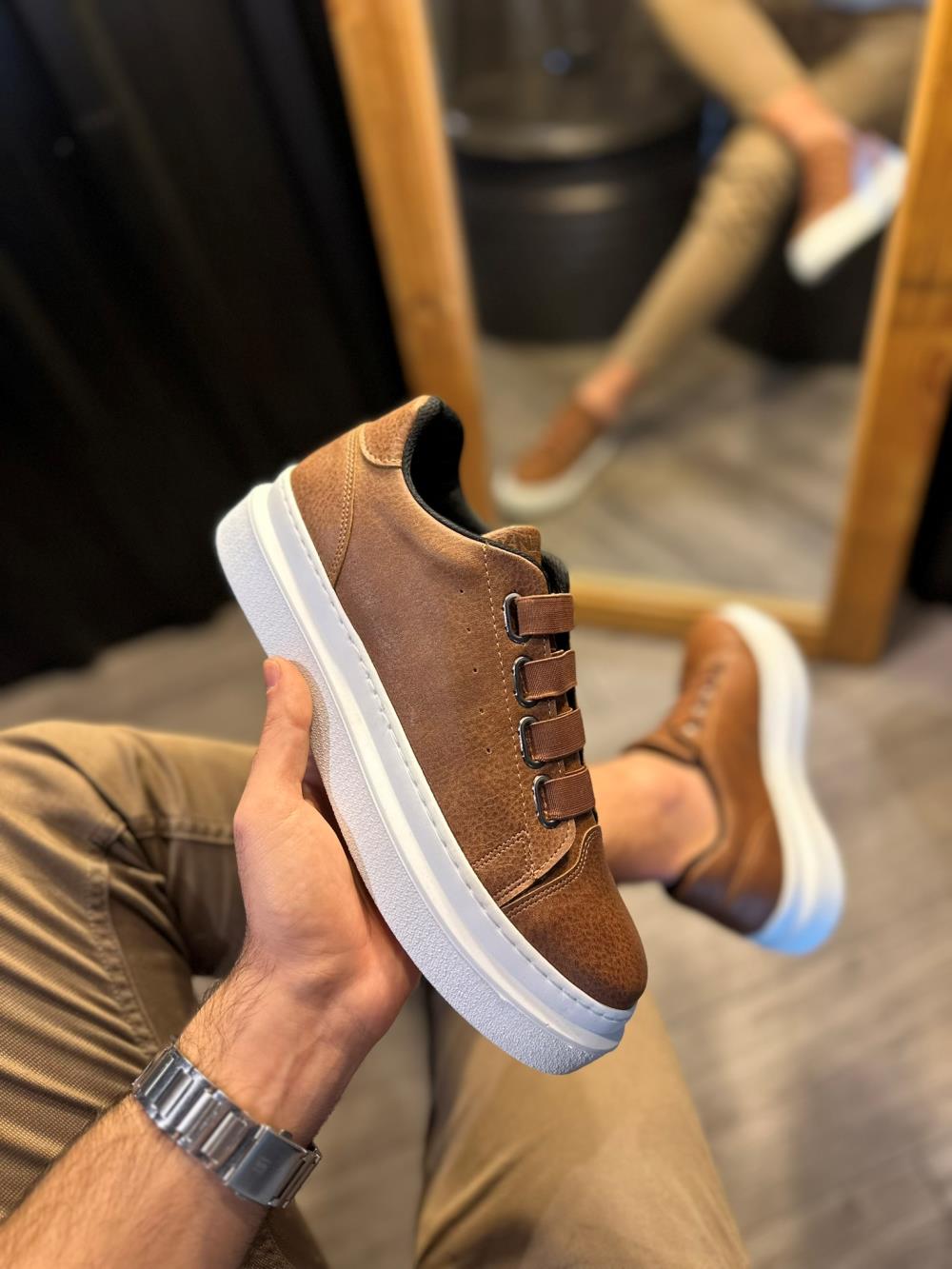 Men's Casual sneakers Shoes 521 Brown - STREETMODE ™