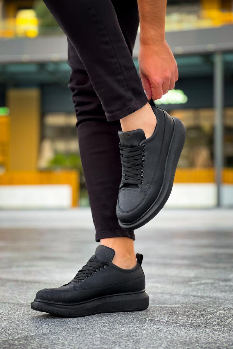 Men's Casual Sneakers Shoes 814 Black (Black Sole) - STREETMODE ™