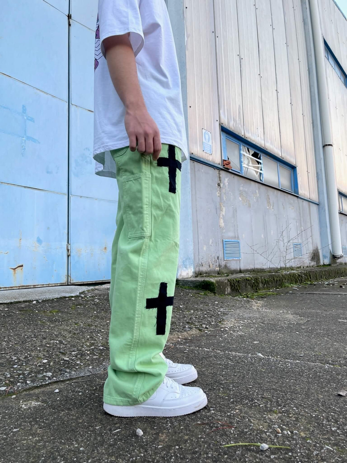 Men's Premium Cross Patchwork Jeans Pants - STREETMODE ™