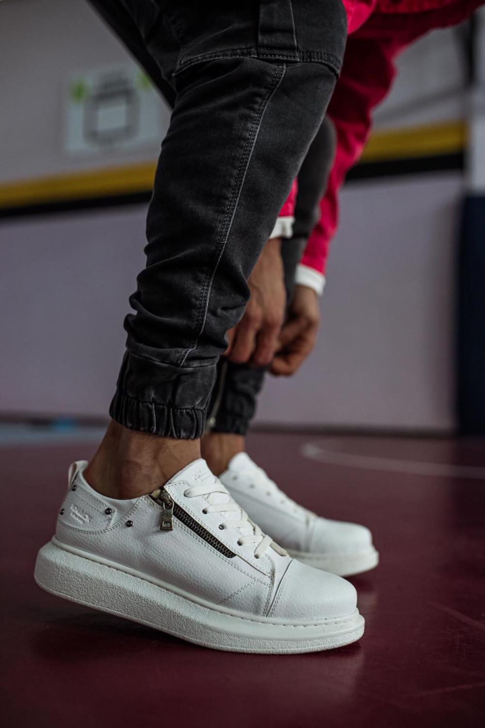 Men's Premium High Sole White Casual Sneaker Shoes - STREETMODE ™