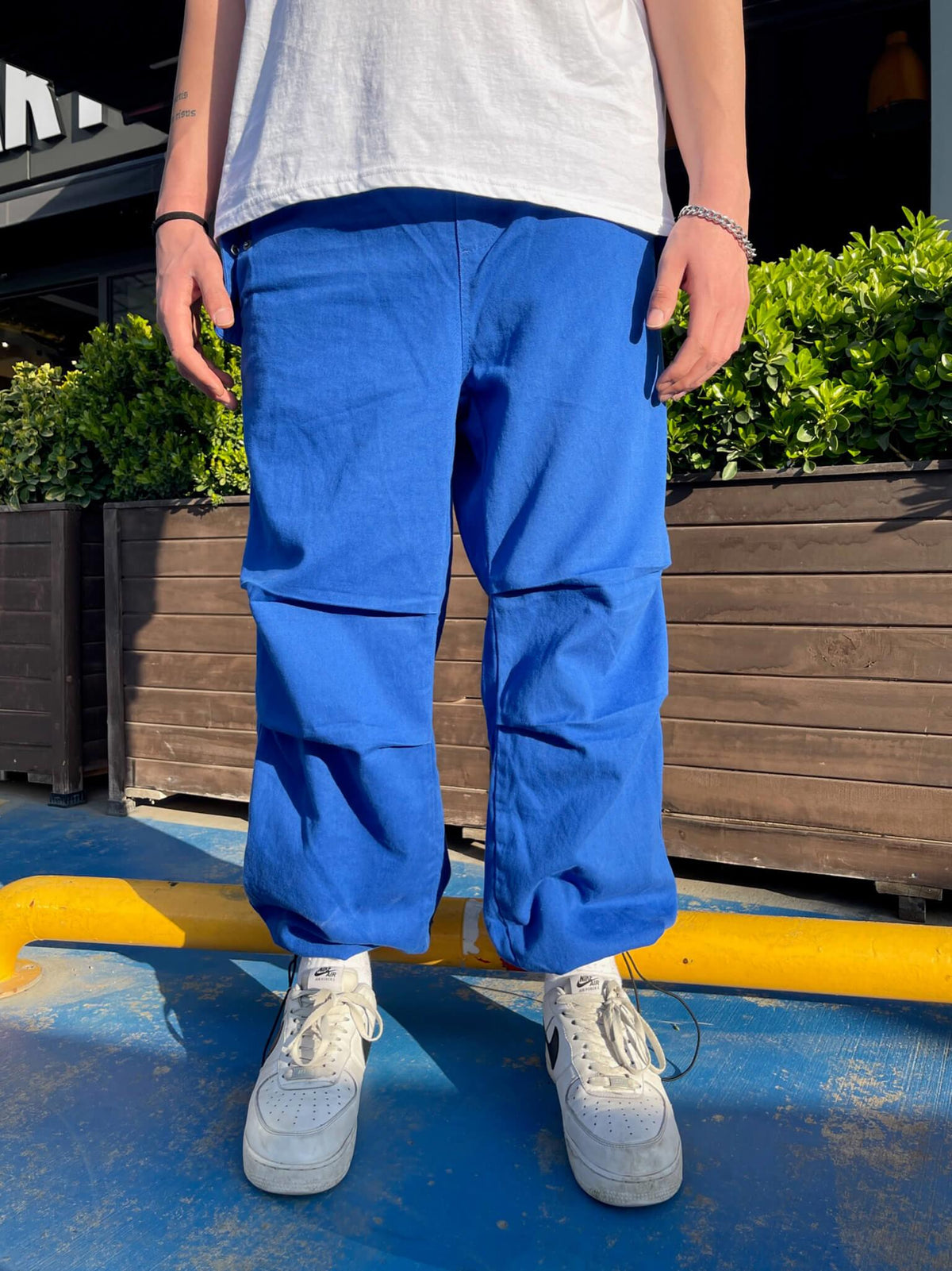 Men's Premium Parachute Utility Unisex Trousers Blue