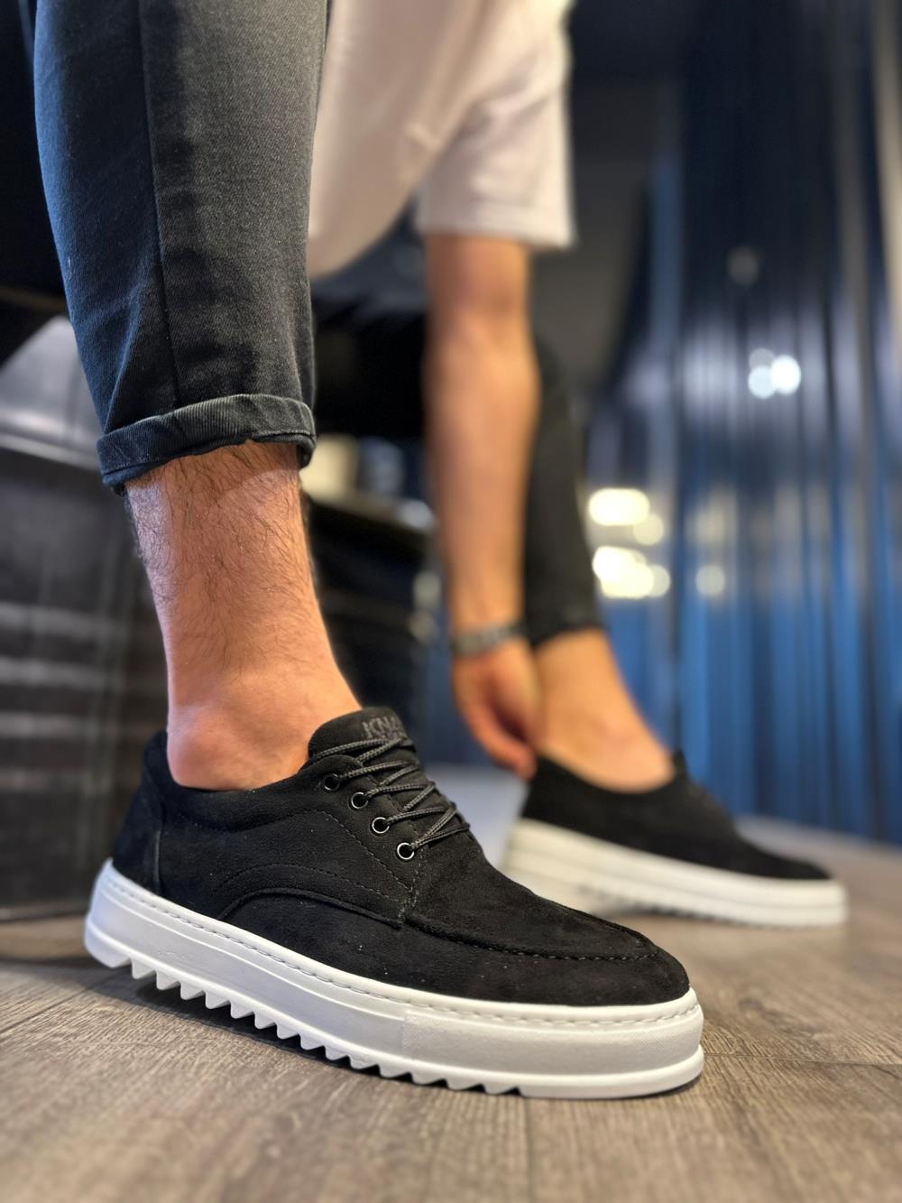 Men's Sneaker Daily Shoe T12 Black Suede - STREETMODE ™