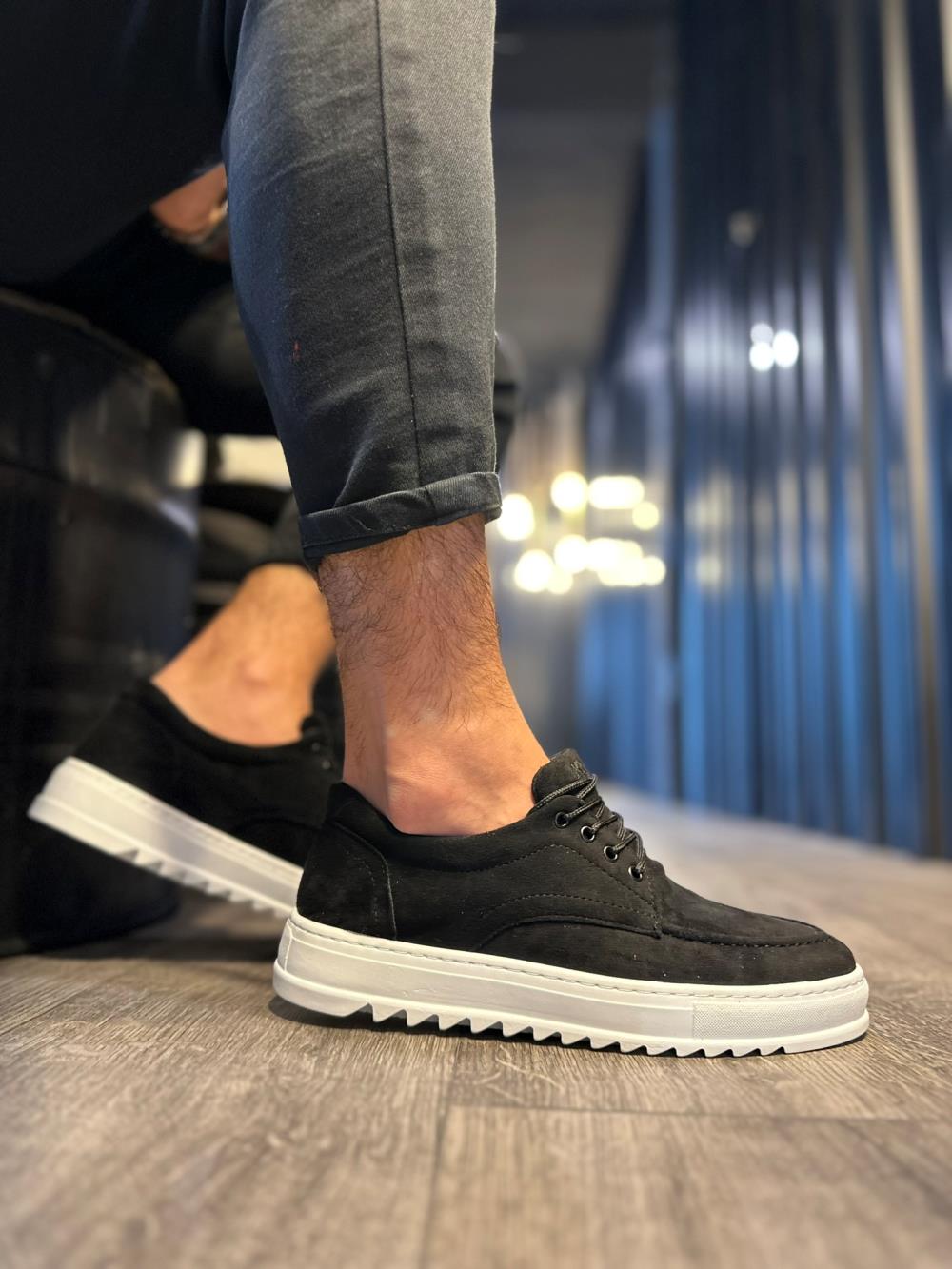 Men's Sneaker Daily Shoe T12 Black Suede - STREETMODE ™