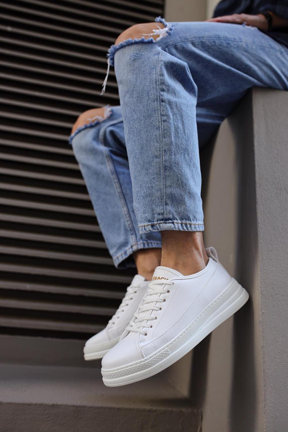 Men's Sneakers Shoes Code 010 White - STREETMODE ™