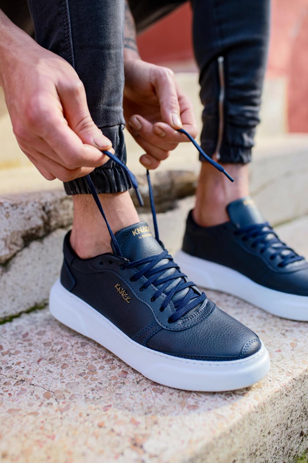 Mens Casual Sneaker Shoes 222 Navy - STREETMODE ™