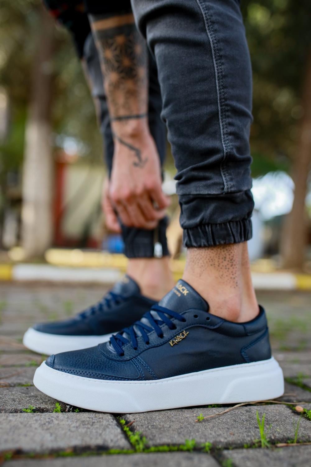 Mens Casual Sneaker Shoes 222 Navy - STREETMODE ™