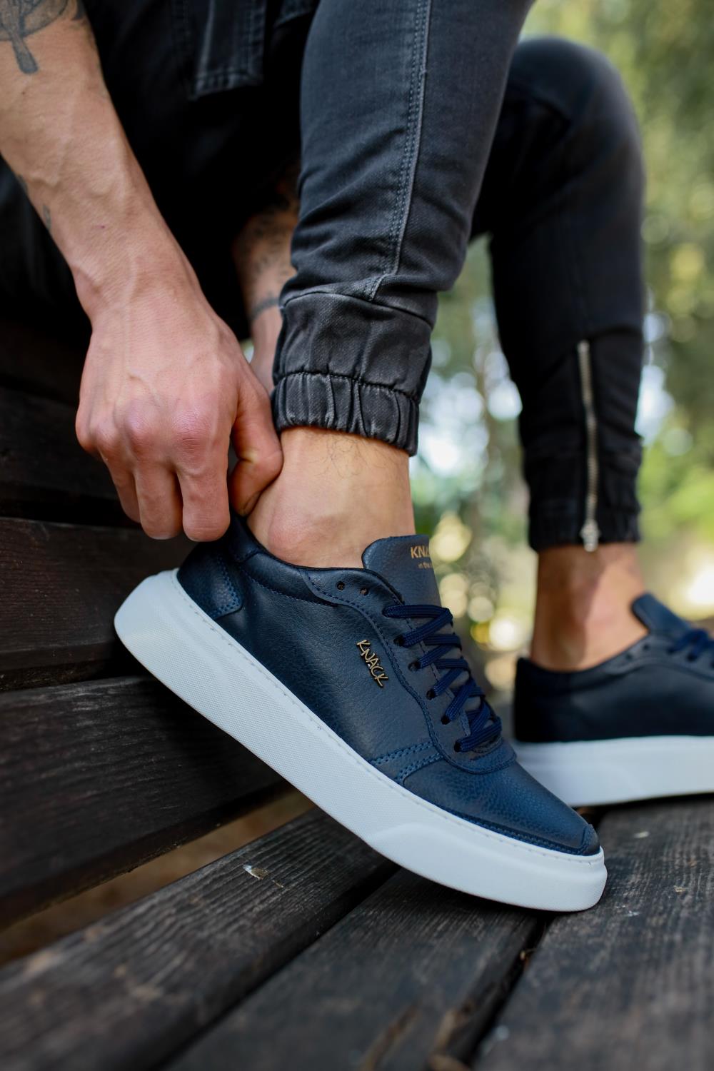 Mens Casual Sneaker Shoes 222 Navy - STREETMODE ™