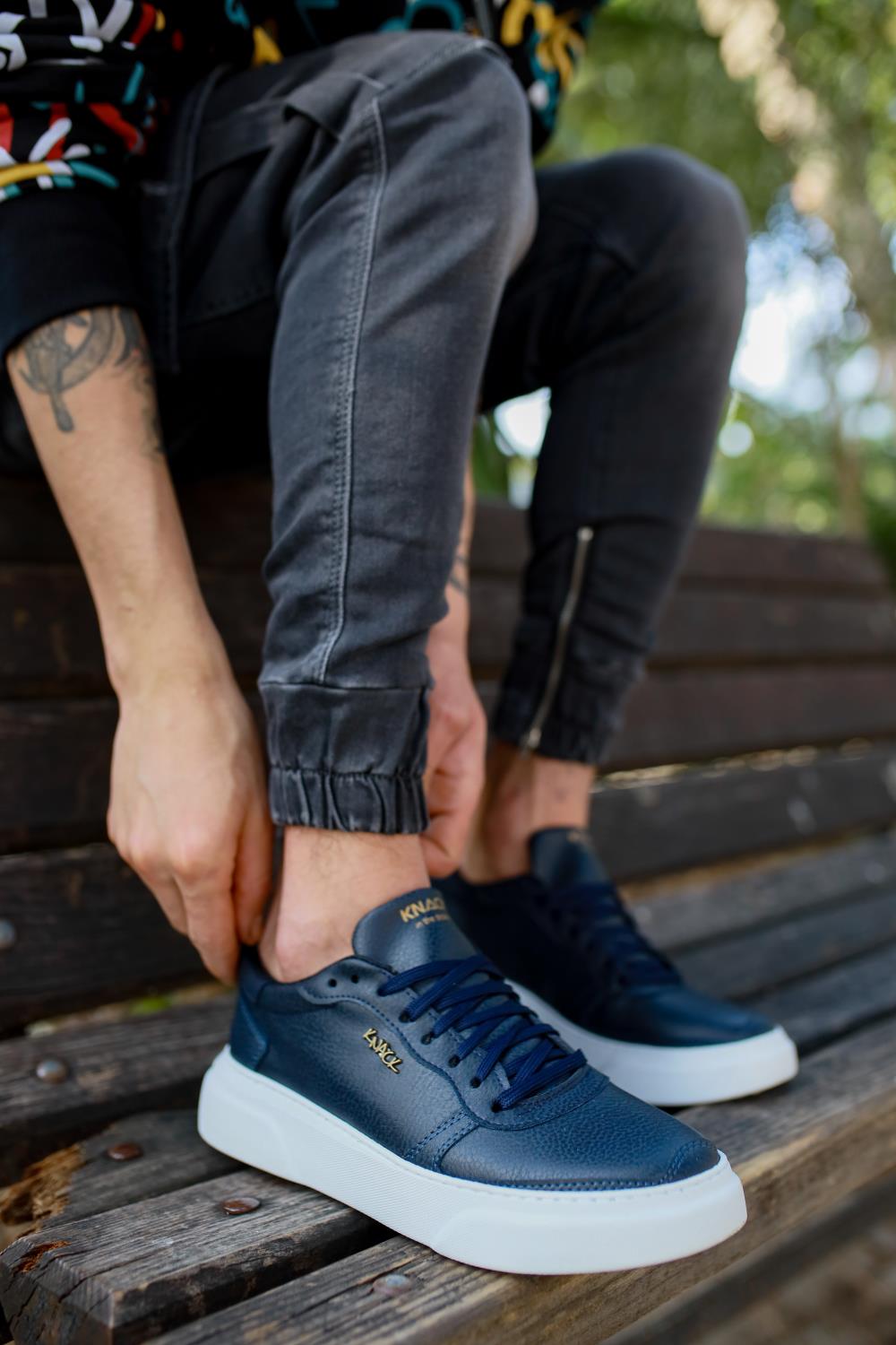 Mens Casual Sneaker Shoes 222 Navy - STREETMODE ™